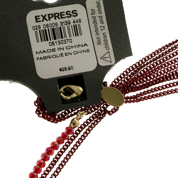 Express Layered-Necklace Red/Gold NWT - Picture 2 of 4